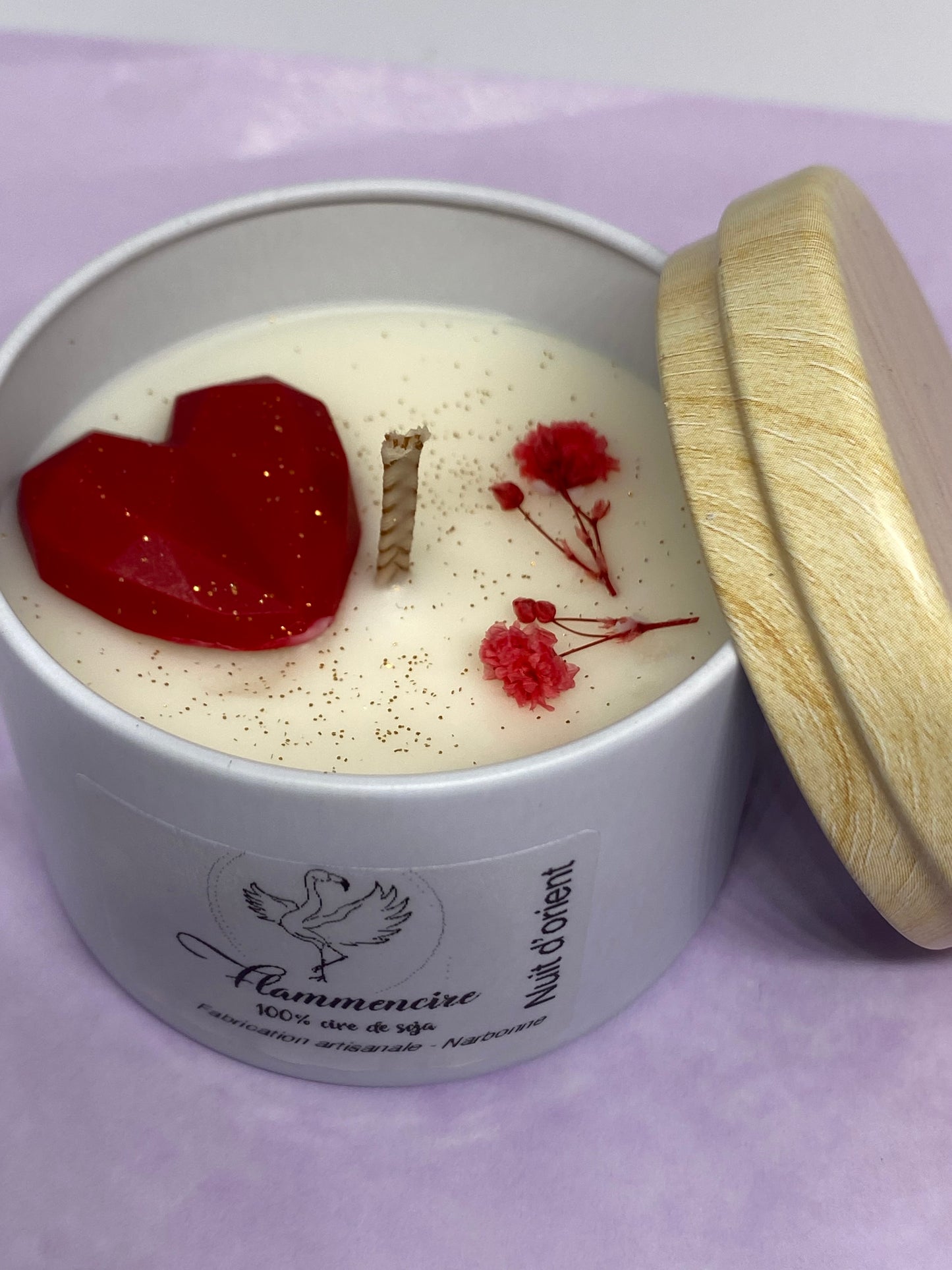 Bougie pot fer blanc