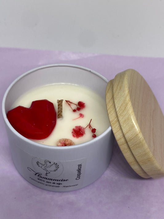 Bougie pot fer blanc