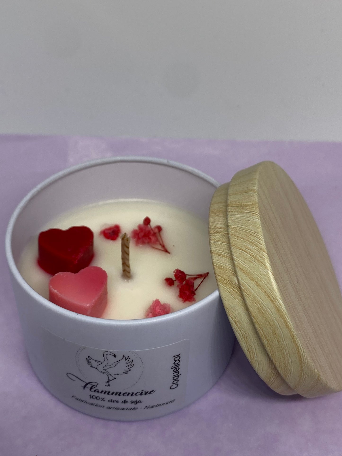 Bougie pot fer blanc