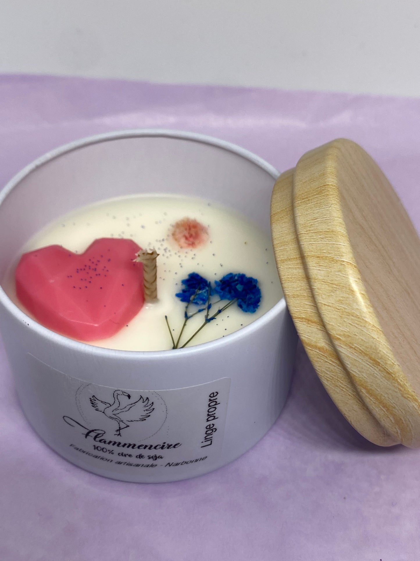 Bougie pot fer blanc