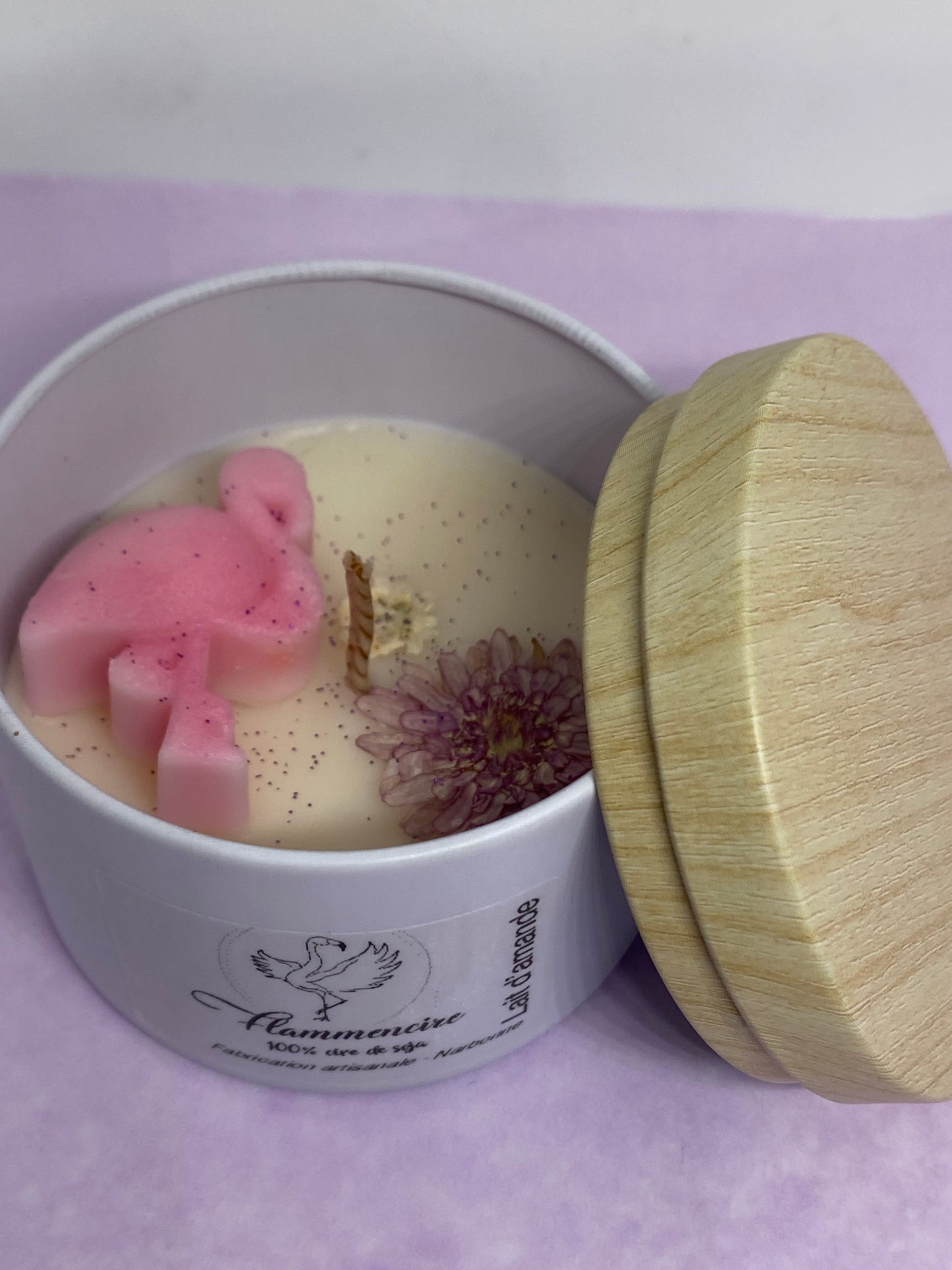 Bougie pot fer blanc