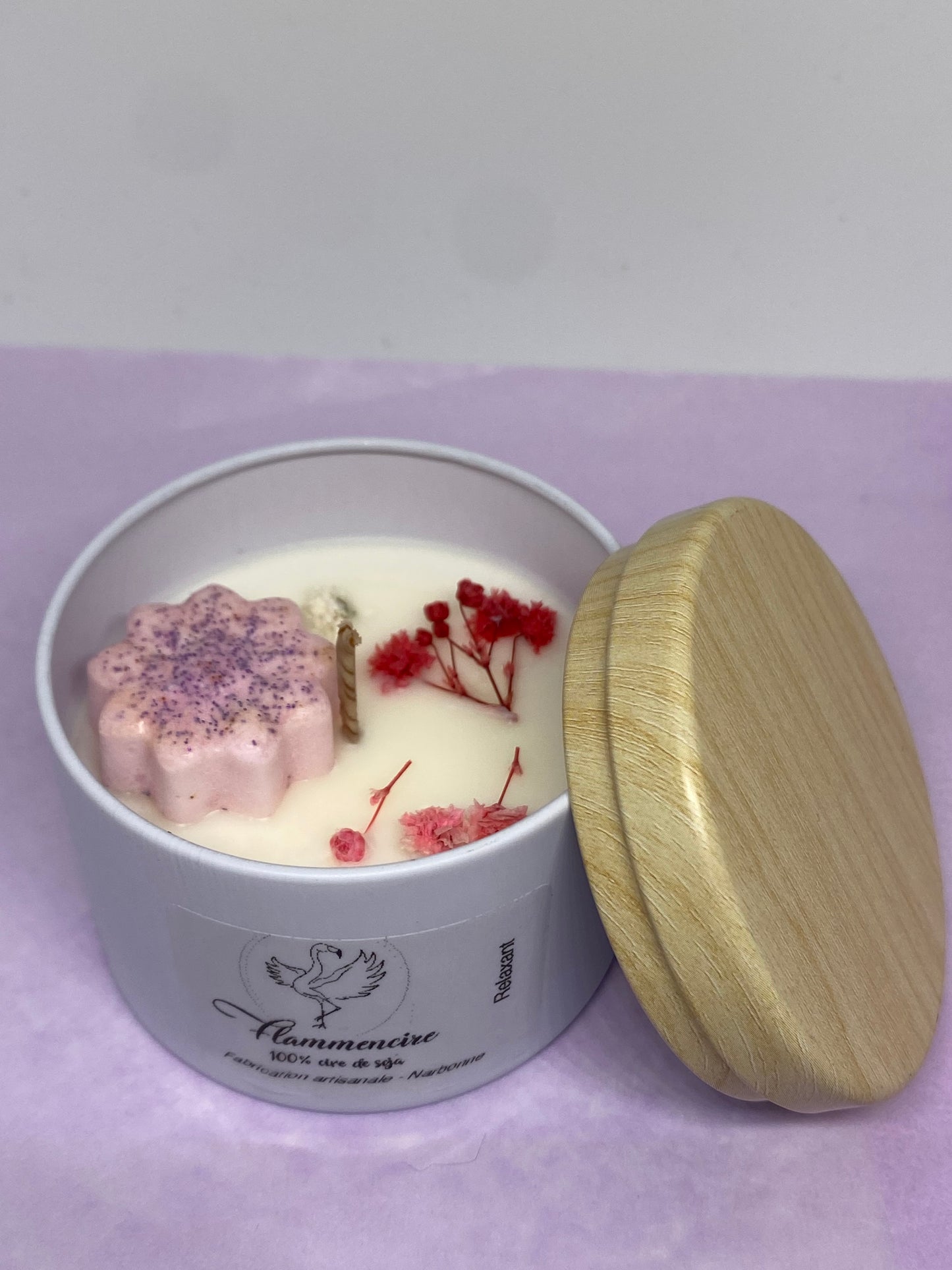 Bougie pot fer blanc